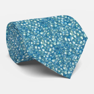 Cravate Luxe Parties scintillant en quartz vert turquoise 