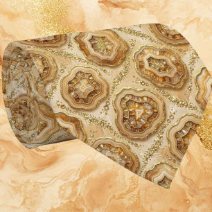 Cravate Luxe Soie Façon Camel + Col Necktie Geode Or