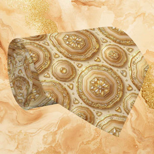 Cravate Luxe Soie Façon Camel + Col Necktie Geode Or