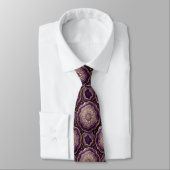 Cravate Luxe Soie Façon | Tie Profond en Prune + Géode d'O (Attaché)