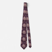 Cravate Luxe Soie Façon | Tie Profond en Prune + Géode d'O (Devant)