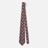 Cravate Luxe Soie Façon | Tie Profond en Prune + Géode d'O (Devant)