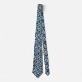 Cravate Luxueux Faux Soie | Col Ocean Blue Geode (Devant)