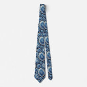 Cravate Luxueux Faux Soie | Col Ocean Blue Geode (Devant)