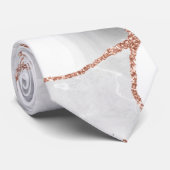 Cravate Luxueux Geode de Quartz Rose Doré Pailleté (Roulé)