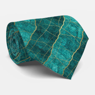 Cravate Luxueux Lien de Pierre Marbre Turquoise, Sarcell