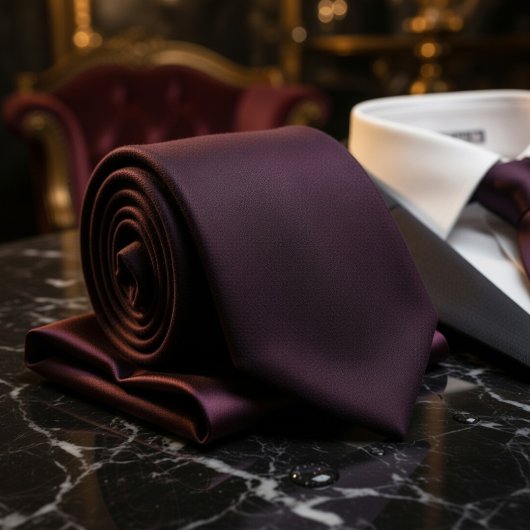 Cravate Luxueux mat violet foncé