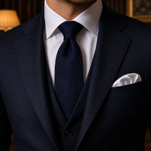 Cravate Luxueux motif texturé bleu nuit
