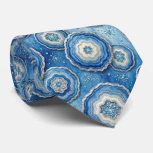 Cravate Luxury Faux Soie Col Ocean Blue Geode