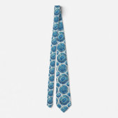 Cravate Luxury Faux Soie | Col Ocean Blue Geode (Dos)