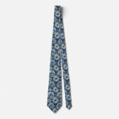 Cravate Luxury Faux Soie | Col Ocean Blue Geode (Devant)