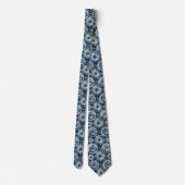 Cravate Luxury Faux Soie | Col Ocean Blue Geode (Dos)