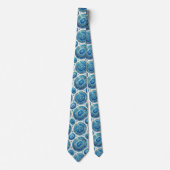 Cravate Luxury Faux Soie | Col Ocean Blue Geode (Devant)