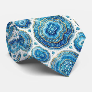 Cravate Luxury Faux Soie Col Ocean Blue Geode