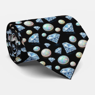 Cravate Luxury Faux Soie Diamant Opale Gentleman