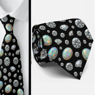 Cravate Luxury Faux Soie Diamant Opale Gentleman