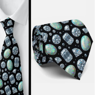 Cravate Luxury Faux Soie Diamant Opale Gentleman