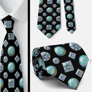Cravate Luxury Faux Soie   Diamant Opale Gentleman