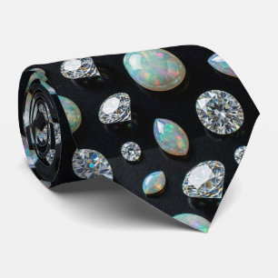 Cravate Luxury Faux Soie   Diamant Opale Gentleman