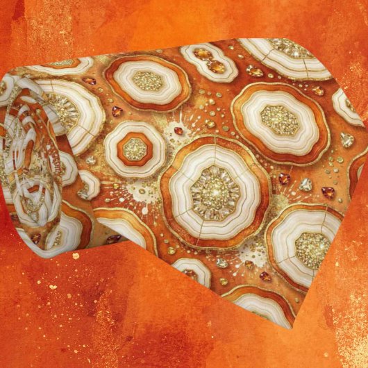 Cravate Luxury Faux Soie | Tie de cou Rust + Geode Or