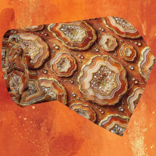 Cravate Luxury Faux Soie Tie de cou Rust + Geode Or
