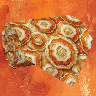 Cravate Luxury Faux Soie Tie de cou Rust + Geode Or