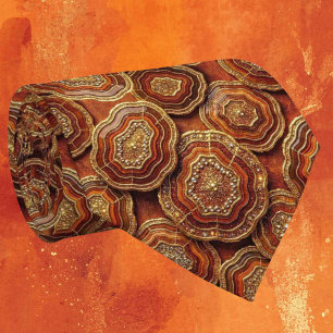 Cravate Luxury Faux Soie Tie de cou Rust + Geode Or