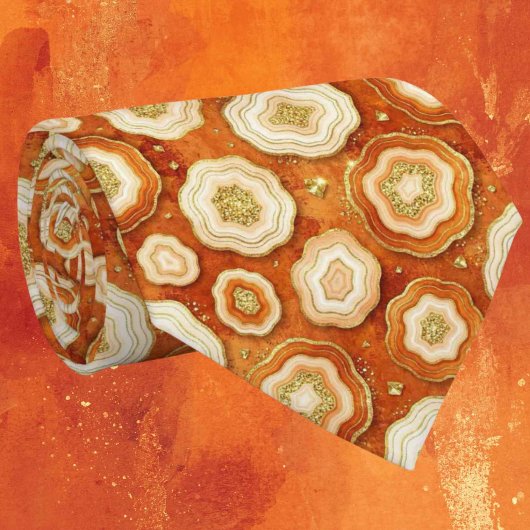 Cravate Luxury Faux Soie | Tie de cou Rust + Geode Or