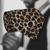 Cravate Luxury Glitter Gold Brown Black Leopard Pattern