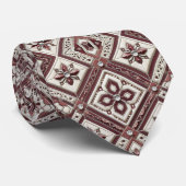 Cravate Luxury Statement Burgundy Moroccan Neck Tie (Roulé)