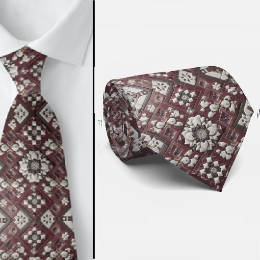 Cravate Luxury Statement Burgundy Moroccan Neck Tie