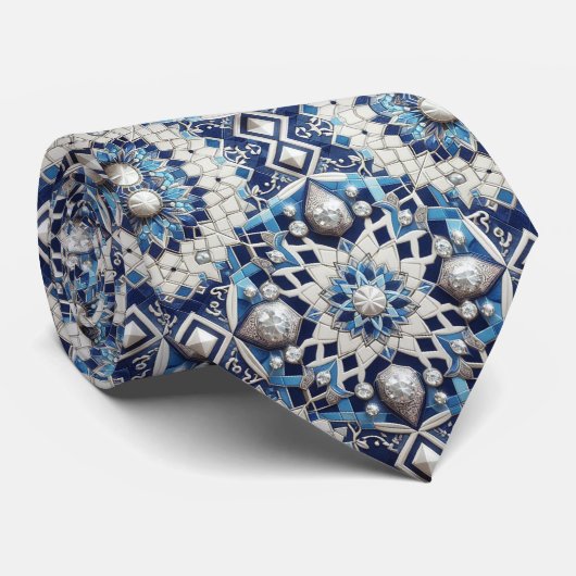 Cravate Luxury Statement Moroccan Diamond Neck Tie (Roulé)