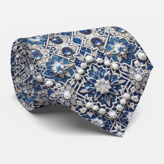 Cravate Luxury Statement Moroccan Diamond Neck Tie (Roulé)