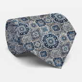 Cravate Luxury Statement Moroccan Tiled Faux Silk Neck Tie (Roulé)