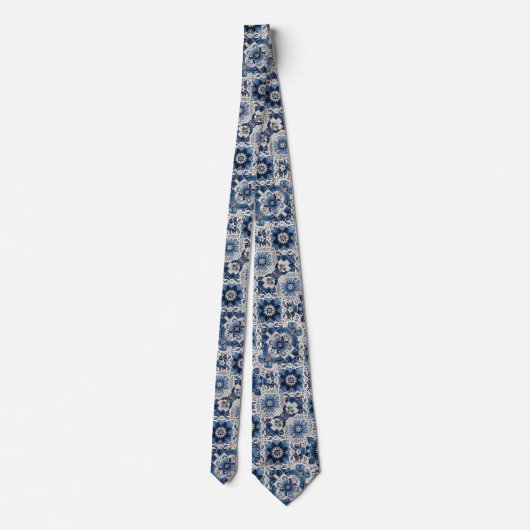Cravate Luxury Statement Moroccan Tiled Faux Silk Neck Tie (Dos)