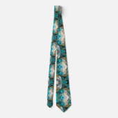 Cravate Luxury Teal and Gold Marble Fluid Art Pattern (Dos)