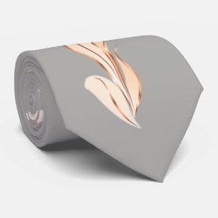 Cravate Lys Abstrait rose Gold Grey