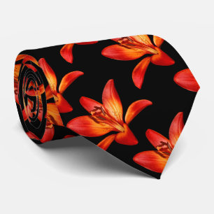 Cravate Lys Asiatiques Orange Rouge Gran Paradiso