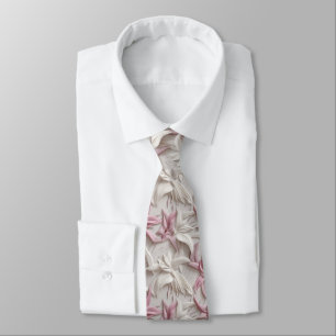 Cravate lys blancs roses violets 3d
