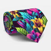 Cravate Lys en néon gras illumine les verts luxuriants (Roulé)