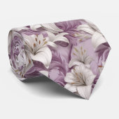 Cravate Lys rose-rose-blanc 3d (Roulé)