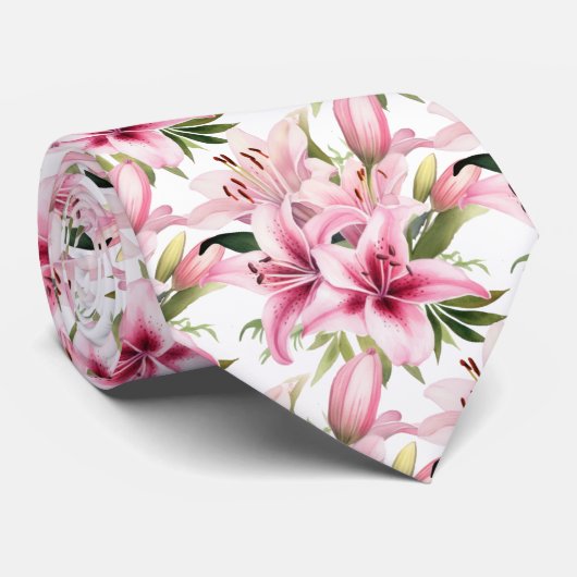 Cravate Lys Stargazer Rose (Roulé)