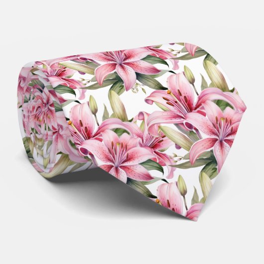 Cravate Lys Stargazer Rose (Roulé)