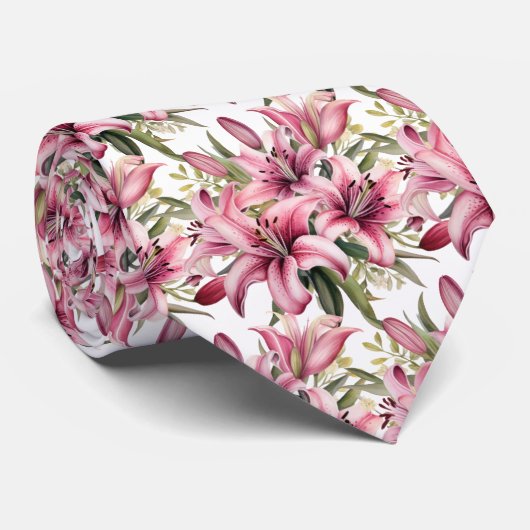 Cravate Lys Stargazer Rose (Roulé)