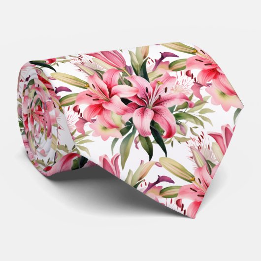 Cravate Lys Stargazer Rose (Roulé)