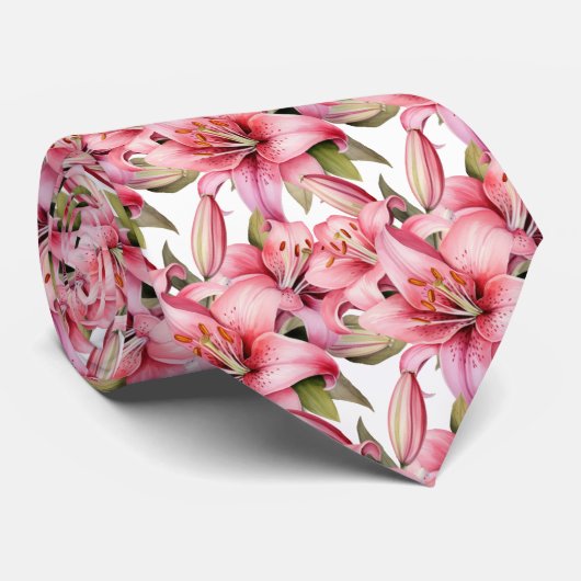 Cravate Lys Stargazer Rose (Roulé)