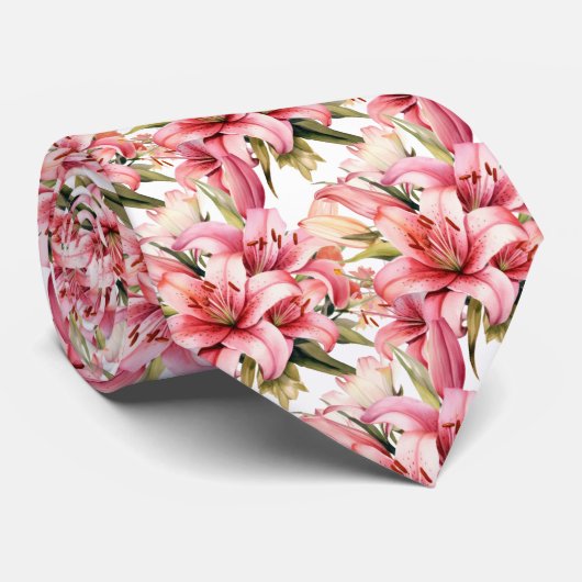 Cravate Lys Stargazer Rose (Roulé)