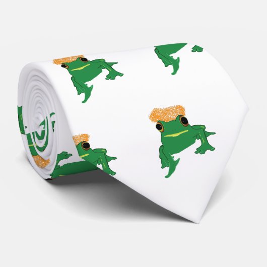 Cravate M. Frogster Green Frog Art (Roulé)