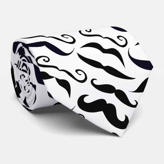 Cravate M. Hipster Mustache Vintage Retro (Roulé)