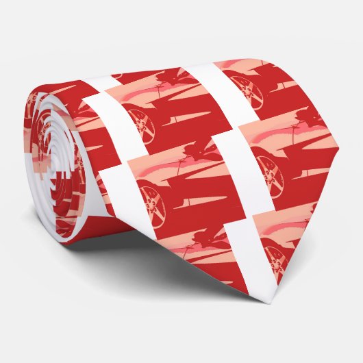Cravate Ma Corvette rouge (Roulé)
